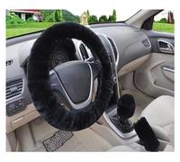 Accessori Auto Interno Coprivolante Universale Per Auto 3 Pezzi Set Di Coperture Ingranaggi Freno A Mano Accessori Interni Auto Custodia Volante Cover Pelle(Black)