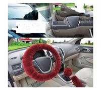 Accessori Auto Interno Coprivolante Universale Per Auto 3 Pezzi Set Di Coperture Ingranaggi Freno A Mano Accessori Interni Auto Custodia Volante Cover Pelle(WineRed)