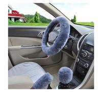 Accessori Auto Interno Coprivolante Universale Per Auto 3 Pezzi Set Di Coperture Ingranaggi Freno A Mano Accessori Interni Auto Custodia Volante Cover Pelle(BlueGrey)