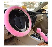 Accessori Auto Interno Kit Coprivolante 3 Pezzi Con Leva Di Arresto + Copertura In Lana Del Freno A Mano Accessorio Interno Per Auto Caldo Custodia Volante Cover Pelle(Pink)