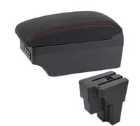 Accessori Auto Per Kia Per Rio 3 Per Stonic 2015-2024 Box Bracciolo Centrale Europa Sud Scatola Di Immagazzinaggio(C1 Black red 7 USB)