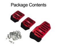 Accessori Auto Piedi Pedali Antiscivolo Rosso 3Pcs / Set Universale Frizione