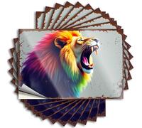 Accessori auto Rainbow Roar: The Colorful Lion's Majesty Stickers 10 pz divertenti adesivi per auto ragazza (6 x 9 cm)