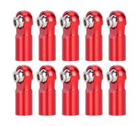 Accessori Auto RC Compatibile con Axial per SCX10 per TRX4 D90 per Tamiya 1/10 RC Crawler Car Parts 10 Pezzi di estremità del Tirante di Collegamento in Metallo M4 A Sfera(Red)