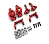 Accessori Auto RC Compatibile con Tamiya DT04 58741 1/10 RC Auto Aggiornamento Parti di Modifica Accessori Sterzo in Metallo Tazza C Mount Mozzo Ruota Posteriore(Red)