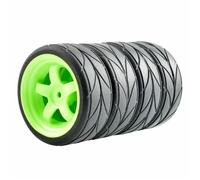 Accessori Auto Rc Per 1/10 RC Per Pneumatici Da Per Corsa 63 Mm Arrow Tread High Grip Per Auto Elettriche Su Per Strada Per Auto Per Nitro 12 Mm Hex Set 4 Pezzi(Green)