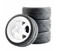 Accessori Auto Rc Per 1/10 RC Per Pneumatici Da Per Corsa 63 Mm Arrow Tread High Grip Per Auto Elettriche Su Per Strada Per Auto Per Nitro 12 Mm Hex Set 4 Pezzi(WHITE)