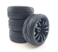Accessori Auto Rc Per 1/10 RC Per Pneumatici Da Per Corsa 63 Mm Arrow Tread High Grip Per Auto Elettriche Su Per Strada Per Auto Per Nitro 12 Mm Hex Set 4 Pezzi(Light Grey)