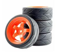 Accessori Auto Rc Per 1/10 RC Per Pneumatici Da Per Corsa 63 Mm Arrow Tread High Grip Per Auto Elettriche Su Per Strada Per Auto Per Nitro 12 Mm Hex Set 4 Pezzi(Red)