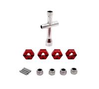 Accessori Auto Rc Per 1/16 Chiave In Metallo Con Attacco Esagonale Strumenti Di Riparazione Adattatore Mozzo Ruota Da 12 Mm Combinatore Vite Dado RC Auto Per Buggy Aggiornamento(Red)