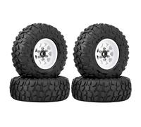 Accessori auto RC Per Axial Per SCX24 AX24 Per Enduro24 Per TRX4M Per FCX24 1/18 1/24 RC Crawler Auto Parti Aggiornamento 50 Millimetri Metallo 1.0 "Beadlock Deep Dish Ruota Set Pneumatici(White)