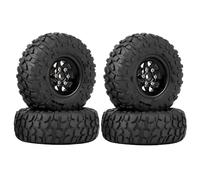 Accessori auto RC Per Axial Per SCX24 AX24 Per Enduro24 Per TRX4M Per FCX24 1/18 1/24 RC Crawler Auto Parti Aggiornamento 50 Millimetri Metallo 1.0 "Beadlock Deep Dish Ruota Set Pneumatici(Black)