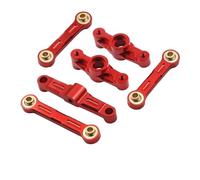 Accessori Auto RC per Tamiya per TT02 per TT-02D 1/10 RC Drift Parti di Automobili Cuscinetto A Sfere Alluminio Manovella Sterzo Assemblea Collegamento Set(Red)