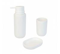Accessori bagno 3 pz: dispenser sapone, ciotola sapone, bicchiere