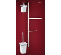 Accessori Bagno: ASTA ATTREZZATA SCOPINO WC FREE OTTONE CROMATO MADE IN ITALY