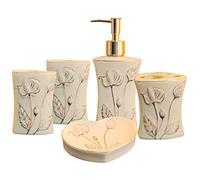 Accessori Bagno,Dispenser Set di Accessori per Il Bagno Set da Bagno in Ceramica Europea in Cinque Pezzi Set di Articoli da Toeletta per Il Bagno Portasaponetta