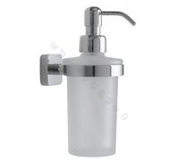 Accessori bagno dosatore porta sapone a muro Maya in ottone cromato e vetro