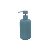 Accessori Bagno in Ceramica Linea Color Blu Pastello Soft-Touch - Set Bagno Moderno con Design Cannettato, Varianti Dispenser Sapone, Portaspazzolino e Portascopino WC (dispenser portasapone)