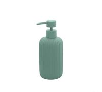 Accessori Bagno in Ceramica Linea Color Verde Soft-Touch - Set Bagno Moderno con Design Cannettato, Varianti Dispenser Sapone, Portaspazzolino e Portascopino WC (dispenser portasapone)