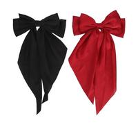 Accessori bowknot in rosso nera per capelli lunghi e morbidi super carini per stili di moda
