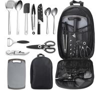 Accessori campeggio, utensili da cucina per il campeggio, elementi essenziali p