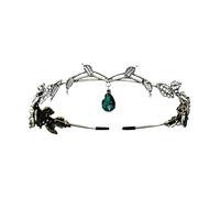 Accessori Capelli Sposa Fascia da sposa for spose Accessorio for capelli con foglie a goccia di cristallo for feste di cosplay di nozze(Black)