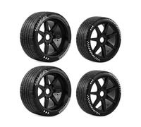 Accessori Car RC Per Arrma Per Felony Per Infraction Per Limitless 6S 3S 1/7 Pneumatici In Gomma Ruote 100mm 17mm Hex On-Road RC Car High Grip(Black)