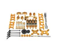 Accessori Car RC Per WLtoys 144001 124019 Ammortizzatori In Metallo E Tiranti Kit Modifica Vulnerabili Set 14 Pezzi Accessori Per Auto RC Sostituzione(Yellow)