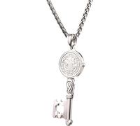 Accessori Collana per Donne e Uomini, 925 Silver Chain Saint Medal CHOKERS Benedict, medaglie Medalla de Benito, Medaglia di San Benedetto