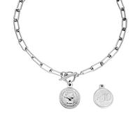 Accessori Collane Vintage a levetta Femminile da Donna, Follia a Maglia a Catena Punk - Queen Elizabeth Rotonde Moneta Rotonda Fascino
