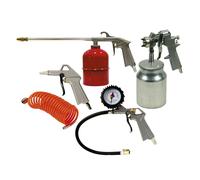 ACCESSORI COMPRESSORE KIT 5 PEZZI CON PISTOLA AEROGRAFO CON SERBATOIO INFERIORE
