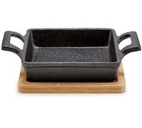 Accessori cucina multifuzione DAM DM64306C00 - vassoio in ghisa, base in bambù, design compatto, resistente