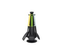 Joseph Joseph Duo Utensili Cucina, Set accessori 5 pezzi con Porta Utensili, mestoli, cucchiai e spatola, resistenti al calore, Multicolore