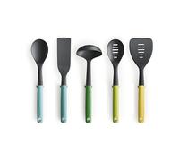 Joseph Joseph Duo Utensili Cucina, Set accessori 5 pezzi, mestoli, cucchiai e spatola, resistenti al calore, Multicolore
