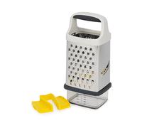 Joseph Joseph Multi-Grip Grattugia Mandolina per Alimenti a 4 lati Acciaio Inox, con Scatola Contenitore, Impugnatura di Precisione Salvadita, Base Antiscivolo, Lavabile in Lavastoviglie