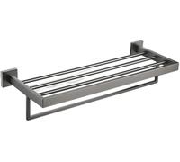 Accessori da Bagno Grigio Spazzolato Acciaio Inossidabile Pistola in Metallo Portasciugamani Porta Carta Igienica Accappatoio Gancio Portasciugamani Hardware per WC, 2 Towel Bar 60cm