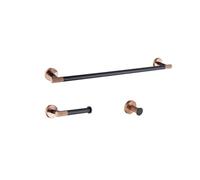 Accessori da bagno nero opaco oro rosa Accessori per il bagno Gancio per accappatoio Porta asciugamani di carta Set portasciugamani, set da 3 pezzi