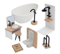 Accessori da bagno per la casa, accessori simulati | Scena doccia in miniatura, scala 1:12, per ragazzi e ragazze