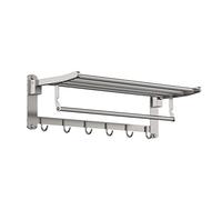 Accessori da Bagno Porta Salviette Asciugamano pieghevole con portasciugamani porta asciugamani da parete doccia Doccia doppio strato stoccaggio scaffale accessori bagno for il Mobili arredo a Parete
