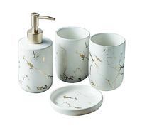 Accessori Da Bagno Set 4 Bottiglie Lozione Collutorio Tazza Portasapone Portaspazzolino Multifunzione Forniture Per La Casa Set Da Bagno Verde