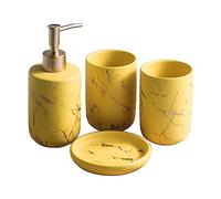 Accessori Da Bagno Set 4 Bottiglie Lozione Collutorio Tazza Portasapone Portaspazzolino Multifunzione Forniture Per La Casa Set Da Bagno Verde