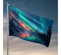 Accessori da bar con bandiera dell'uomo Aurora Boreale sopra il lago, accessori per camera da letto per ragazzi, decorazione divertente per dormitorio (120 x 180 cm)