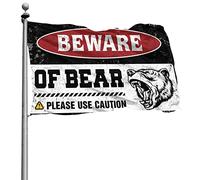 Accessori da bar con scritta "Man Cave Bear" segnaletica di avvertimento bandiera divertente per dormitorio o camera da letto decorazione per il bagno (120 x 180 cm)