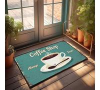 Accessori da bar Man Cave Always Fresh Coffee Shop: un caldo rifugio per bevande zerbino roba per stanza decorazione autunnale all'aperto (50 x 80 cm)
