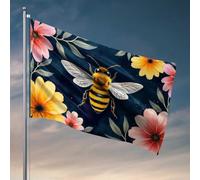 Accessori da bar per uomo api e fiori caverna: una bandiera armonia naturale decorazioni dormitorio per ragazzi universitari bandiere per camera da letto (30 x 45 cm)