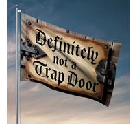 Accessori da bar per uomo Cave Definitely Not A Trap Door Sign Flag Decorazioni per dormitorio per ragazzi universitari bandiere per bedroo (30 x 45 cm)