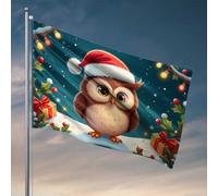 Accessori da bar per uomo grotta gufo di Natale in inverno paese delle meraviglie bandiera decorazioni dormitorio per ragazzi universitari bandiere per camera da letto (60 x 90 cm)