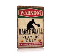 Accessori da basket Decorazione da basket per ragazzi Camera da basket Regali sportivi Segnali di avvertimento Giocatori di basket Solo Segni di latta in