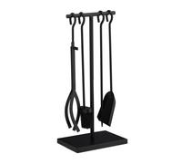 (TG. 1 pz.) Relaxdays Accessori da Camino, Moderni, 5 Parti con Attizzatoio, Pal