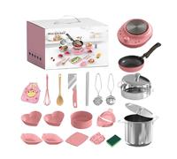 Accessori da cucina per gioco d'imitazione - 22 pezzi giocattoli da cucina, set di piccoli vasi e padelle realistici per sviluppare le capacità motorie fini con sicurezza per bambini tramite gioco